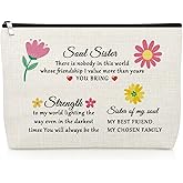 Gevody Friendship Makeup Bag for Soul Sister Women Best Friend Gift for Soul Sister Her Bestie Bff Cosmetic Bag Graduation Christmas Birthday Presents for Best Friend Coworker Bff Bestie Travel Pouch