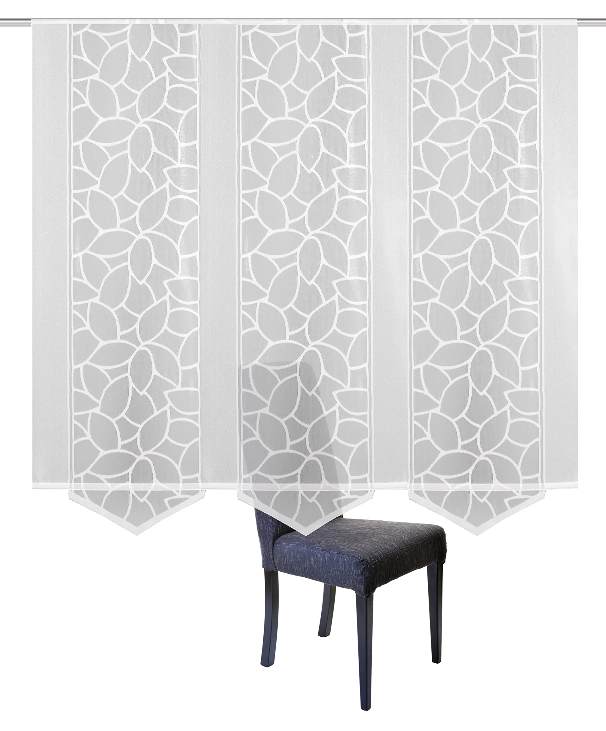 Home Fashion 088632 0101 160x57 cm Jacquard Panel Curtain Set, White, 57 x 57 cm