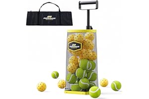 PodiuMax Tennis Ball Picker Upper, 30 Pickleball Picker Upper, 42 Tennis Ball Collector, Portable Pickleball Retriever for Easy Collection & Storage