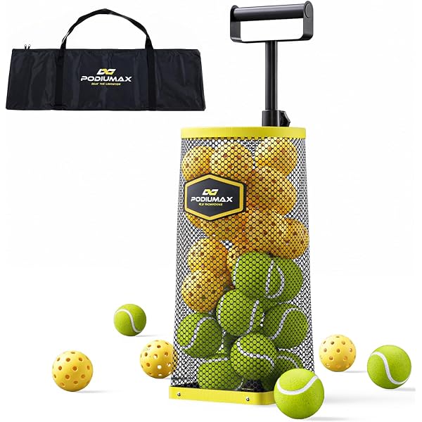 Tennis Ball Picker 75 Ball Capacity Baseball Pickup Hopper - Heavy Duty ...