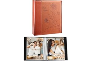 Artmag Small Photo Album 5x7 Photos, Leather Cover Mini Photo Book with 26-Page Album Holds 52 Photos, Artwork or Postcards P