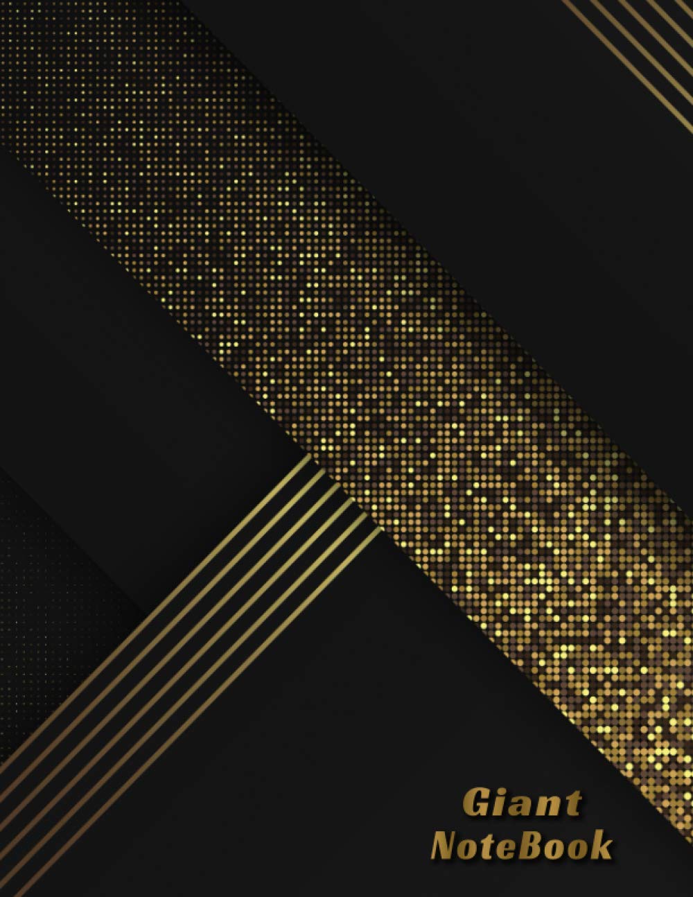 Giant Notebook: 600 College Ruled large Notebook, Black and Gold Big Notebook Design.