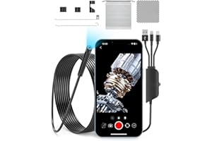 ZOIOT Endoscope Camera with Light,Inspection Camera 16.4ft Gadgets for Men 1080P HD Endoscope with 8 Adjustable LED Lights (5002-Pro-200W-8mm-5M)