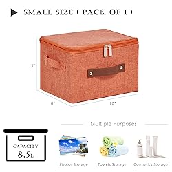 VinneGenzz Storage Bins with Zipper Lid Cotton