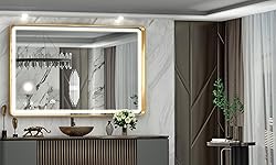Hasipu 40×30 Inch LED Bathroom Mirror with