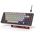 Womier VK66 Retro Keyboard, 60% Percent Keyboard with Hot Swappable, Wired Mechanical Gaming Key Board with POM Linear Switches, LED Custom Creamy Gasket Mounted, PBT Keycaps for Mac/Win,Grey