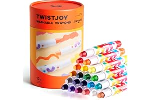 Jar Melo Jumbo Crayons for Toddlers, 24 Colors TwistJoy Non Toxic Washable Crayon, Easy to Hold Large Crayons, Safe for Babies and Children Gifts