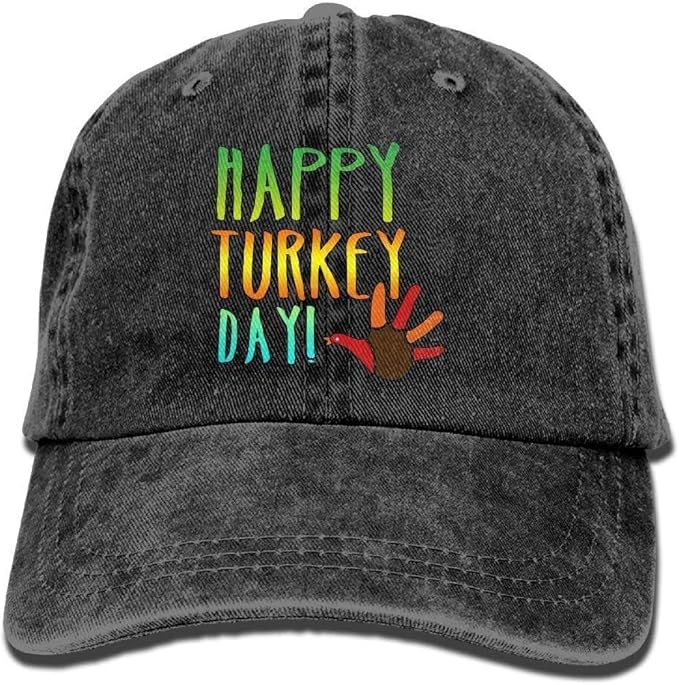 Mens Womens Happy Turkey Sports Modern Adult Day Casual Adjustable Baseball Cap Cowboy Hat