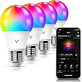 Smart Light Bulbs, WiFi & Bluetooth 5.0, Compatible w/ Alexa & Google Without Hub, Dimmable, Music Sync, Schedules, Color Cha