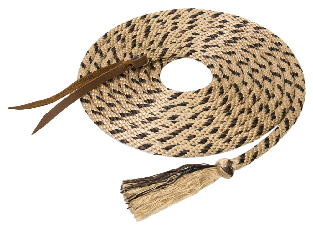 Weaver Leather Silvertip Solid Braid Mecate Tan/Black/Brown, 5/8-Inch x 22-Feet