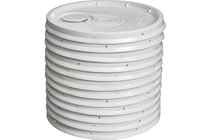 Hudson Exchange Lid with Spout and Gasket for 3.5, 5, 6, and 7 gal Buckets, HDPE, White, 12 Pack