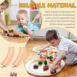 Liliful Pack of 8 Wood Train Track Expansion Packs