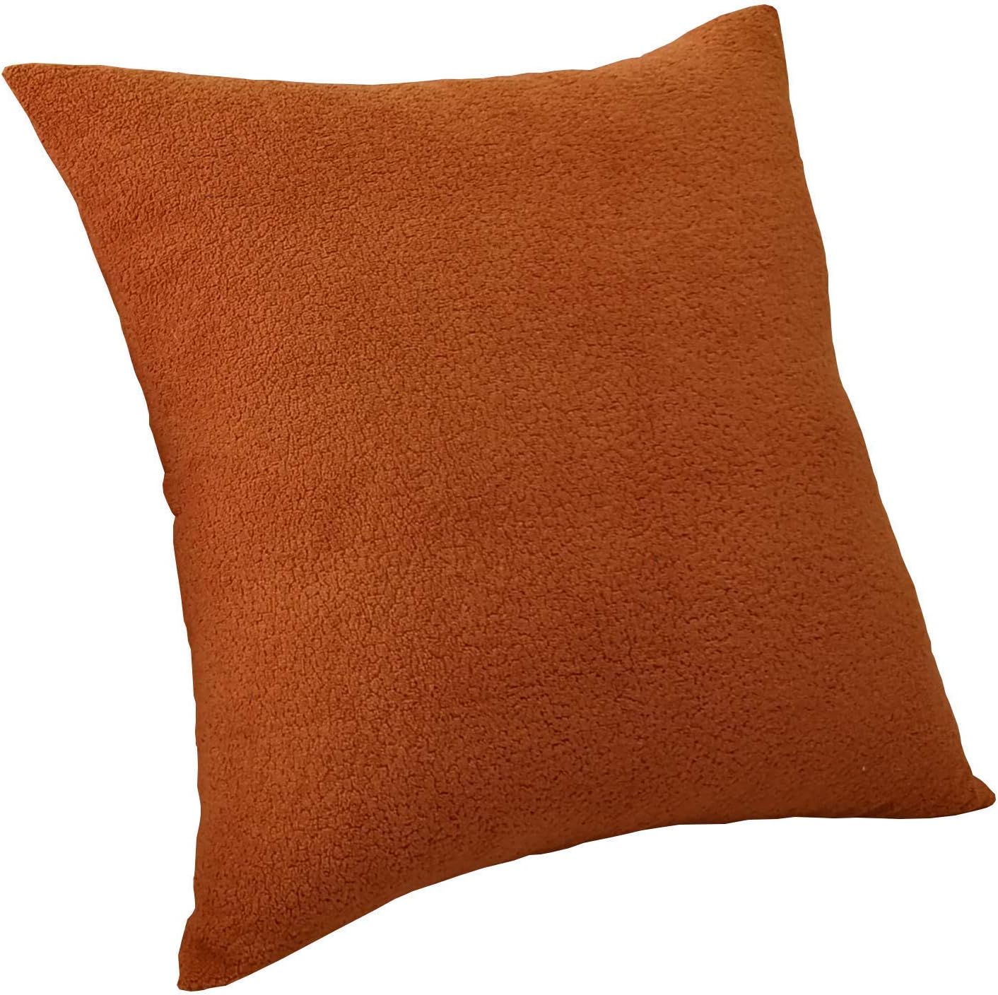 M MOCHOHOME Matt Velvet Solid Square Decorative Throw Pillow Cover Case Pillowcase Cushion Sham - 22" x 22", Orange