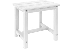 GARDENSTAR Adirondack Square Side Table,one-Tier Outdoor end Table, Patio Side Table for Pool,Porch,Backyard,Relaxing Companion (White)