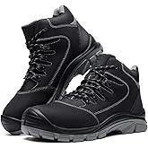 DRKA Men's Steel Toe Work Boots Water Resistant Safety Shoes