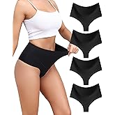 Levao High-Waist Thong Shapewear for Women – Tummy Control Seamless Brazilian Panties, No Show, Postpartum Underwear, 4-Pack