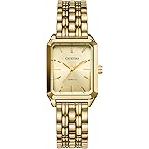 CHEETAH Women's Gold-Tone Dainty Watch, Retro Style Rectangular Case and Stainless Steel Band, Gift for Her