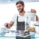 OWill Adjustable Unisex Apron with Pocket for Cooking & BBQ - Black Strips view 6