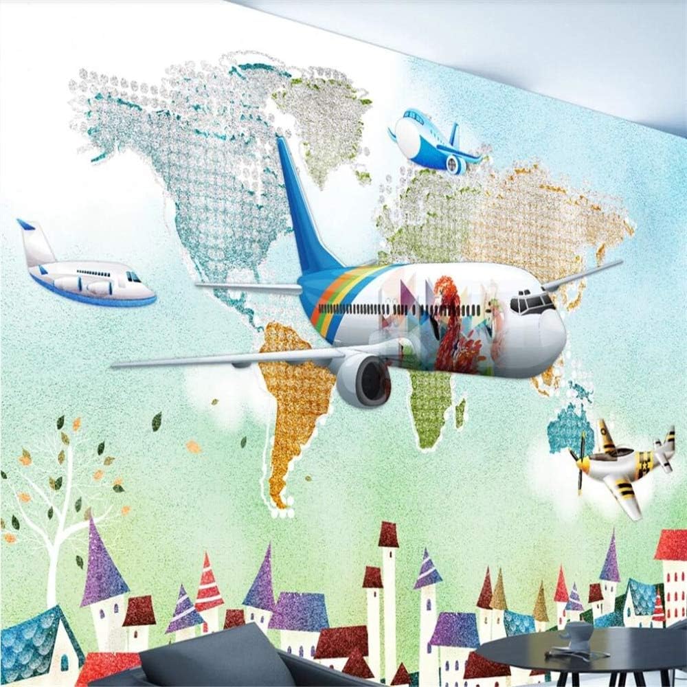 Mural 3D Papel tapiz 3D personalizado Mural 3D Mural Acuarela Avión