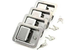 MONIPA Pack of 4 Trailer Door Latches - Stainless Steel Camper RV UTV ATV Handle Truck Tool Box Lock with Keys