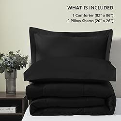 CozyLux Full Size Comforter Sets - Black Comforter