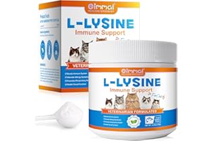 ALIVO L-Lysine Powder for Cats, 120g Lysine Powder Supports Cats Immune System, Respiratory Health & Visual Function – Lysine Powder Improve Cats Eye Discharge, Pets Health Supplies, Salmon Flavor - 4.23oz