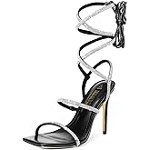 DREAM PAIRS High Heels Stilettos for Women - Strappy Gladiator Sexy Square Toe Open Toe Dressy Pumps Sandals