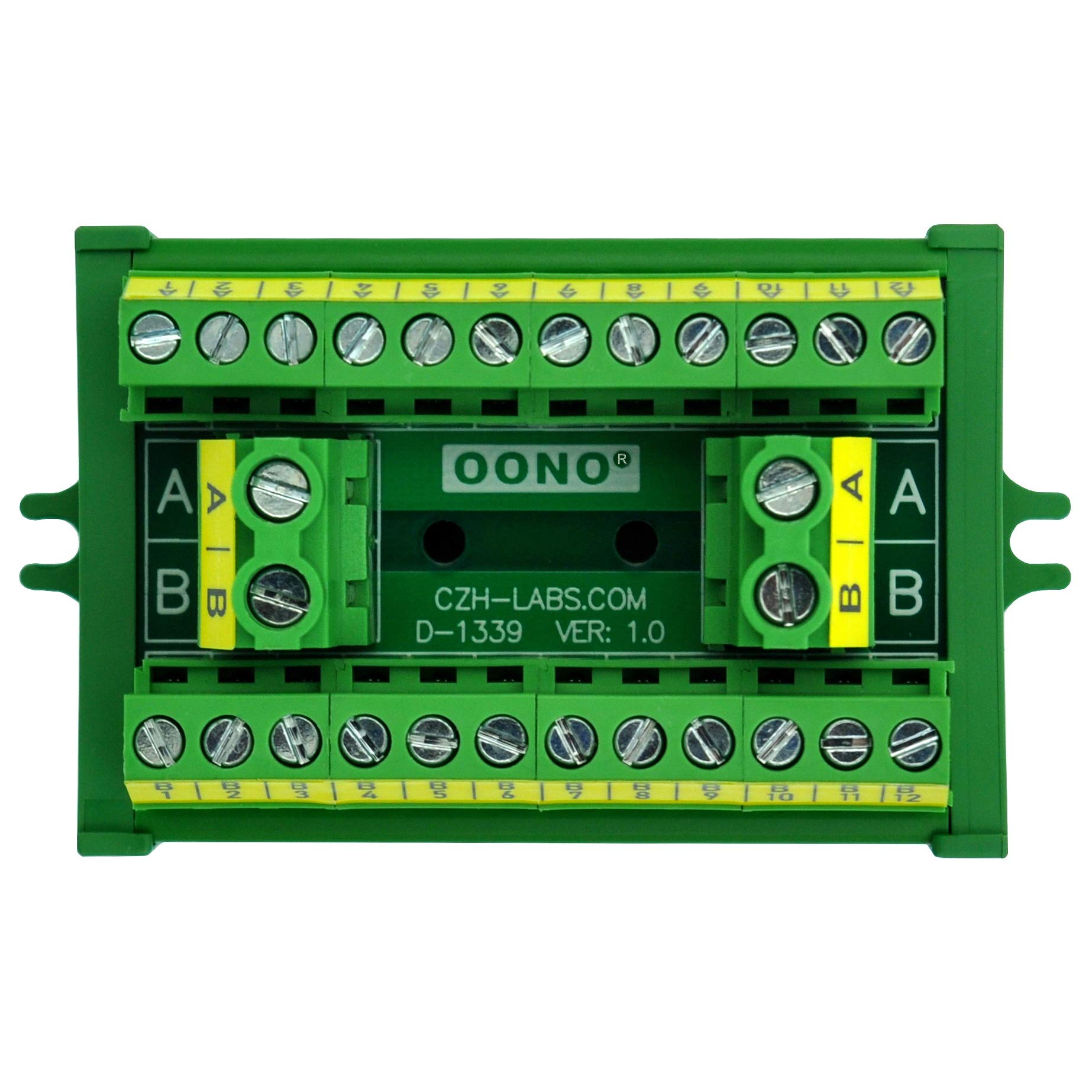 OONO Screw Mount 30A/300V 2x12 Position Terminal Block Distribution Module.