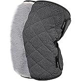 Knee Warmers for Women Men, Thermal Plush Padded Knee Braces Leg Warmers, Warm Knee Support Pads, Adjustable Winter Thicken Knee Wrap Sleeves, for Joint Pain Arthritis, Skiing Cycling Yoga (Dark Gray)