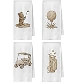 OVAcational Vintage Bear Golf Kitchen Towels, Golfer Gifts for Women Men Decorative Hand Towels for Bathroom, Golf Lover Gifts Dish Tea Towel for Kitchen, 16x24 Inch Set of 4