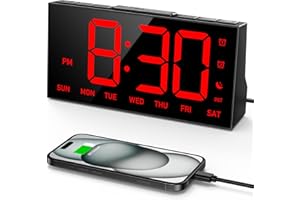 GOLOZA Digital Alarm Clocks for Bedrooms, Digital Clock with 4 Level Brightness +Off, Dual Customizable Alarms, USB Port, Pow
