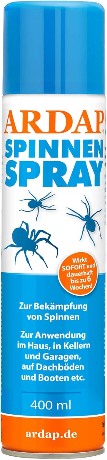 ARDAP Spinnenspray 400ml - Schnell & effektiv mit Langzeitwirkung bis zu 6 Wochen - Spinnenabwehr Ideal für Haushalt, in Kellern & Garagen, auf Dachböden & Booten
