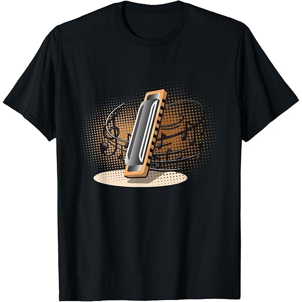 T-Shirt YAOHANXIN Harmonica Recording Studio Blues Player Concert Hall