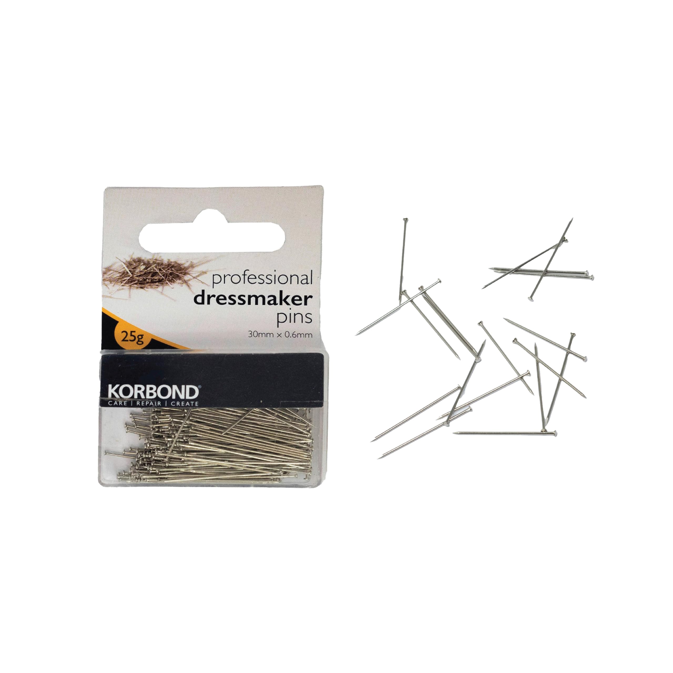 KORBOND Sewing Pins - Professional Dressmaker Fabric Pins - 25g