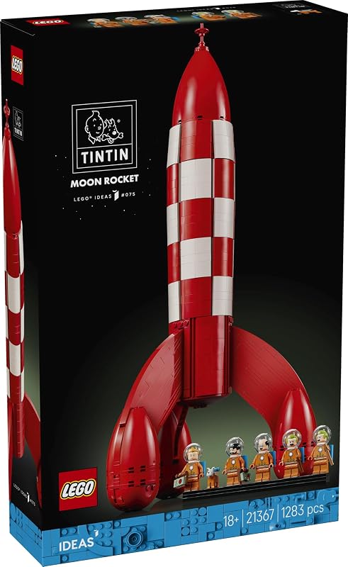 Ideas Die Mondrakete von Tintin - Raumschiff Modellbau für Erwachsene - Set zum Ausstellen mit 5 Minifiguren und der Hundefigur Struppi für DIY Deko - Geschenkidee für Fans - 21367 — Foto 8 von 8
