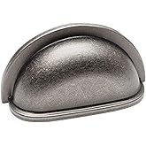 Cosmas 10 Pack 4310WN Weathered Nickel Cabinet Hardware Bin Cup Drawer Handle Pull - 3" Inch (76mm) Hole Centers