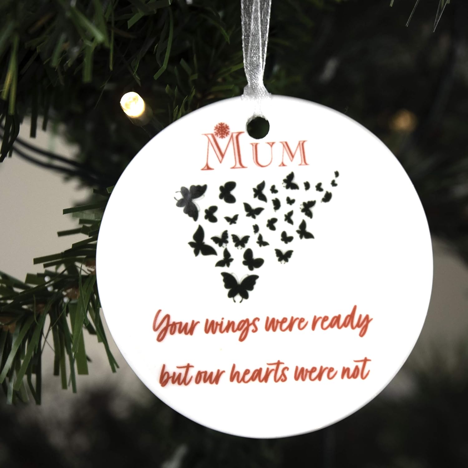 Personalised Butterfly Memorial Ceramic Bauble Christmas ...
