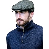 Mucros Weavers Irish Flat Cap for Men, Made in Ireland, 100% Irish Tweed, Green