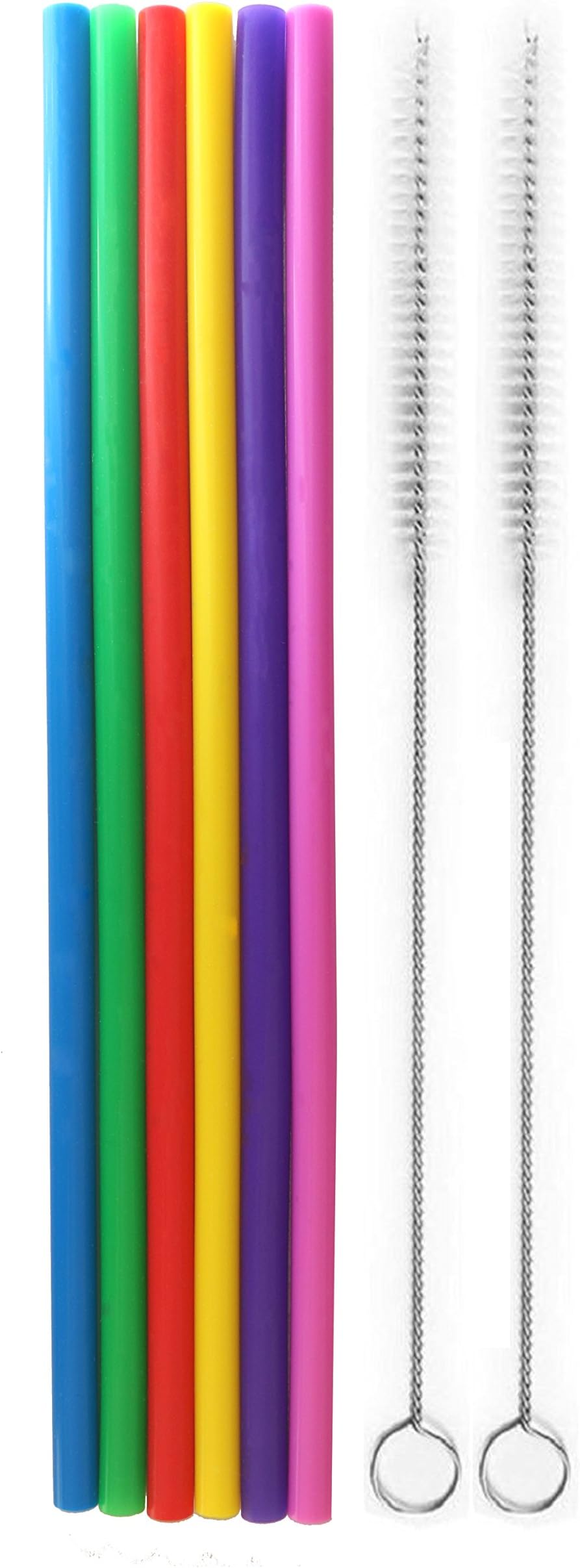 tegion, Reusable, Standard Size siri-kon Replacement Straight Straws 16 oz. 20 oz. 24 oz. 30 oz. Acrylic Tumblers, 8 Pcs Pack
