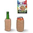 TYVEK BROWN BAG ARTWORK INSULATED CAN & BOTTLE COOLER SLEEVE SOFT REUSABLE COLLAPSIBLE COVER FOR PARTIES, EVENTS OR WEDDINGS BUM COLD DRINK COOLIE THERMAL 12 oz Beer