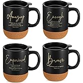 Funnymoom 4 Pcs Christian Mug Bulk Pastor Appreciation Day Gift 13.5 oz Inspirational Bible Verses Cup Ceramic Religious Coffee Mug with Cork Bottom Thank You Gift for Men Employee Teacher (Classic)