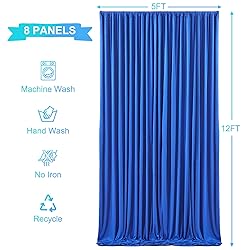 8 Panels Royal Blue Backdrop Curtains for Wedding