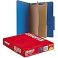 Universal UNV10301 Bright Colored 2-Divider Letter Size Pressboard Classification Folders - Cobalt Blue (10/Box)