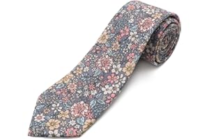 GHTIYLP Cotton Floral Ties for Men 2.76" Men's Skinny Tie Linen Flower Printed Neck Tie for Wedding Dating Party