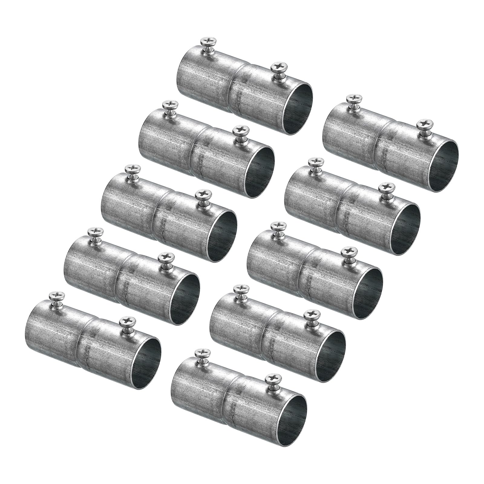Photo 1 of uxcell EMT Coupling, 22mm(7/8 inch) EMT Set Screw Coupling Conduit Fittings 57mm Length Electrical Conduit Pipe Connector 0.7mm Wall Thick, 10 Pack