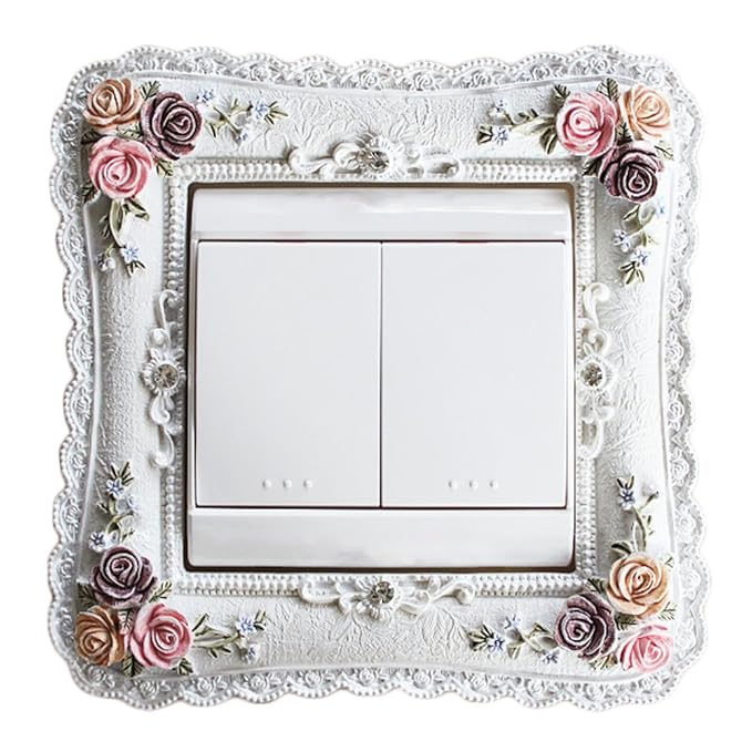 Onstro Handcraft Decorative Resin Floral Light Switch Surround Sticker