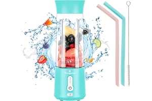 Portable Blender, Personal Size Blender for Shakes and Smoothies, Waterproof 20OZ USB Rechargeable Mini Blender Cup with 6 Sh