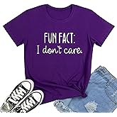 BLACKOO Women Cute T Shirt Fun Fact Graphic Tees