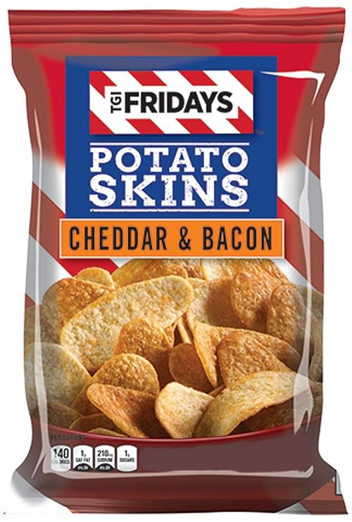 Amazon Com Tgi Friday S 4 Oz Cheddar Bacon Potato Skins Chips 3 Bags