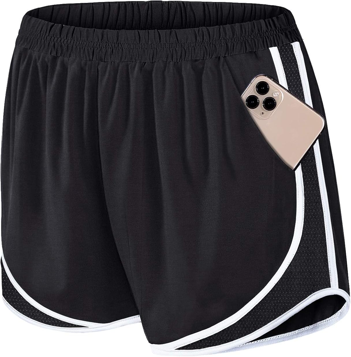 women's elastic waist shorts with pockets